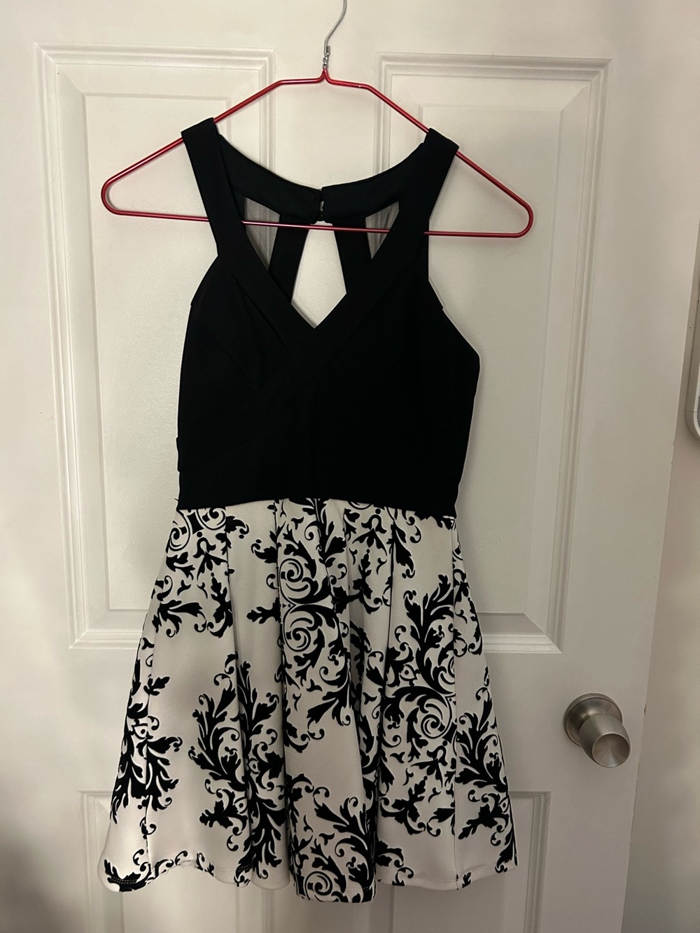 Crystal Doll Black Dress with Zip Detail